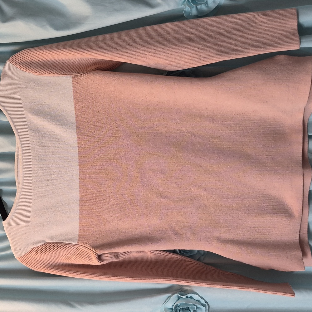 Derek Lam IOC Athleta Pink Color Block White Long Sleeve Sweater Size X Small